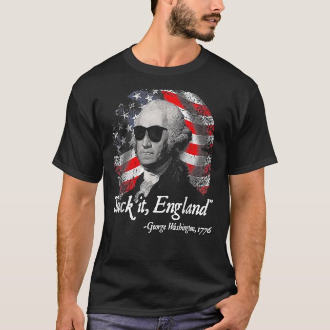 Camiseta Suck It England 4 de julho George Washington 1 (Frente)
