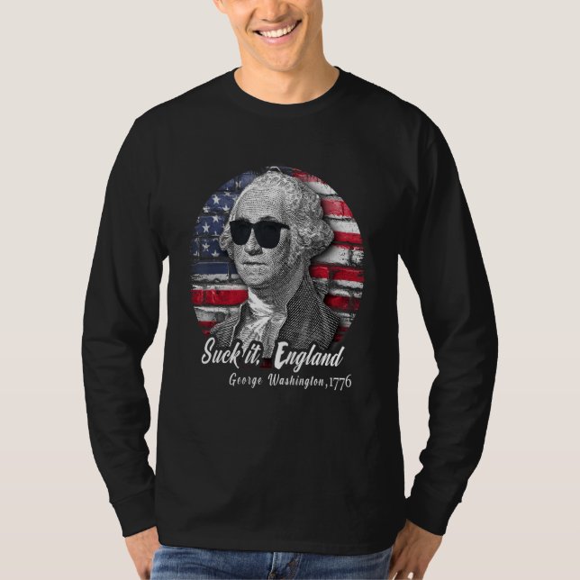 Camiseta Suck It England   4th Of July George Washington 17 (Frente)