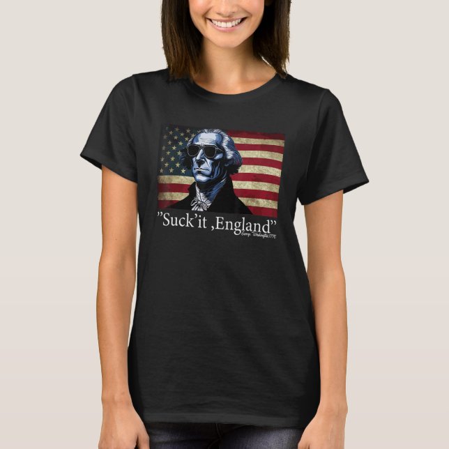 Camiseta Suck It England Cool George Washington 4th of July (Frente)