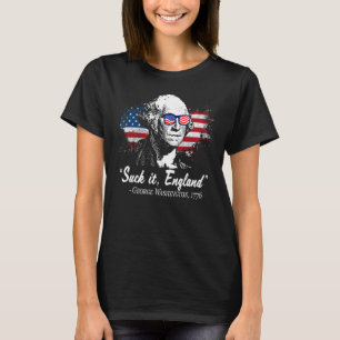 Camiseta SUCK-IT ENGLAND Funny 4 de julho George Washington