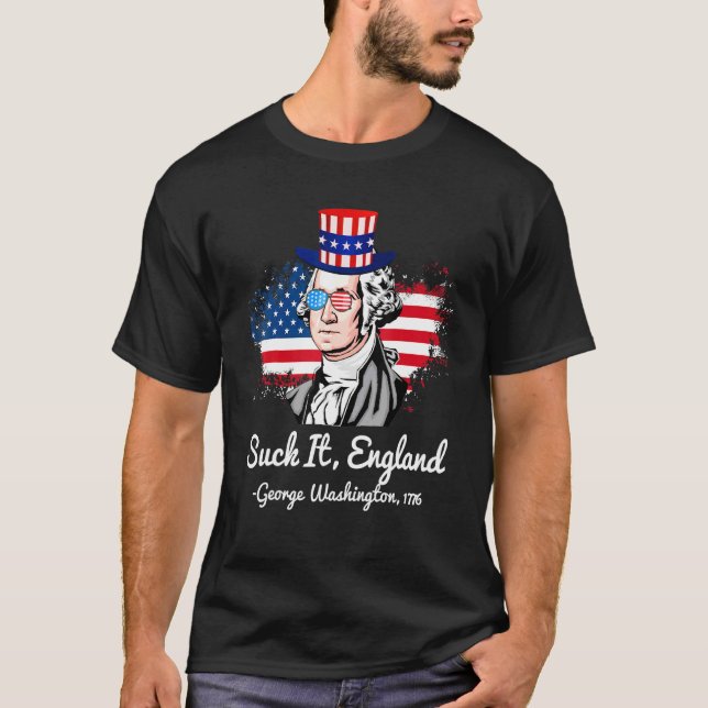 Camiseta Suck It England - George Washington 1776 (Frente)