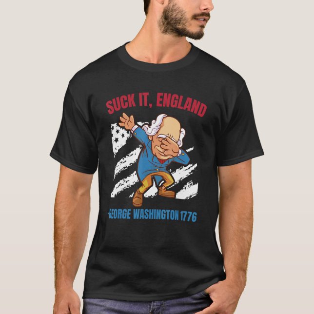 Camiseta Suck It England George Washington 1776   4th Of Ju (Frente)