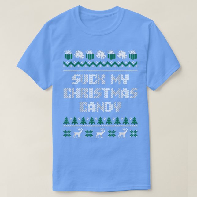 Camiseta Suck My Christmas Candy Couples Adult Humor Lovers (Frente do Design)