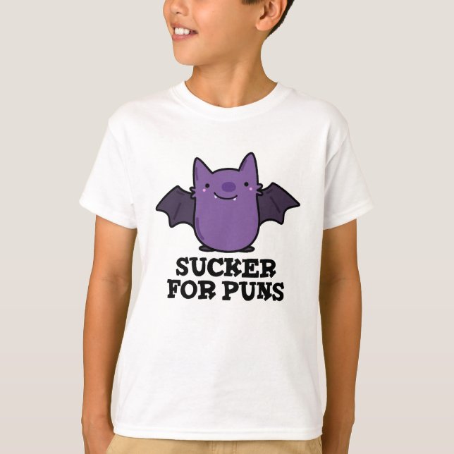 Camiseta Sucker Para Um Bebê Engraçado, Bat Pun (Frente)
