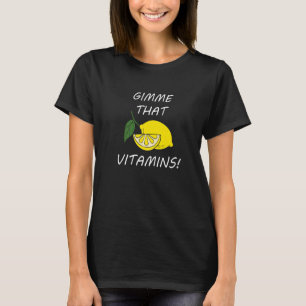 Camiseta Suco de Limão com Citação de Vitaminas Fruta Cítri