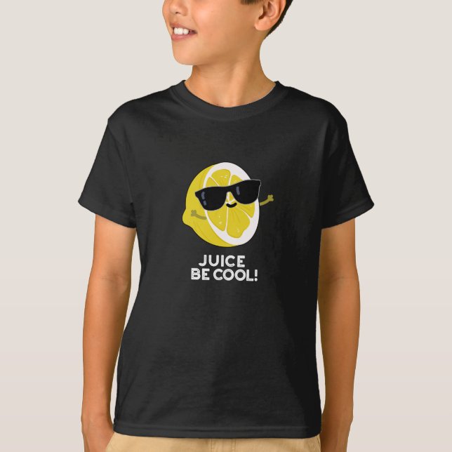 Camiseta Suco Seja Legal, Fruta Engraçada Escuro BG (Frente)