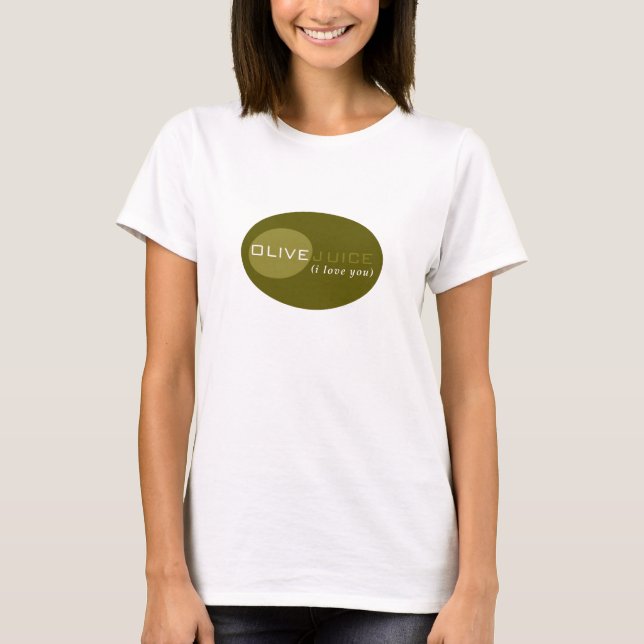 Camiseta Suco verde-oliva (eu te amo) (Frente)