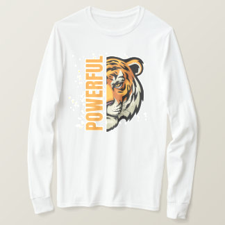 Camiseta Sudadera con dibujo de Tigre y palabra Powerful