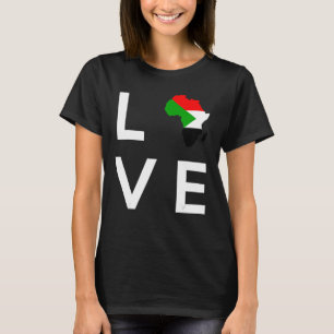 Camiseta Sudan Flag Love Africa Continent Silhouette for Su