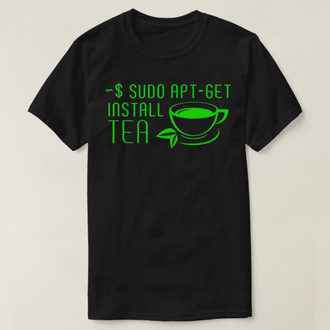 Camiseta Sudo AptGet Instalação do Tea Linux (Frente do Design)