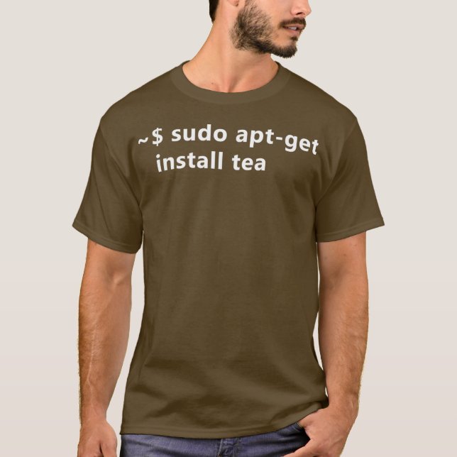 Camiseta Sudo AptGet Instale Tea Funny Linu (Frente)