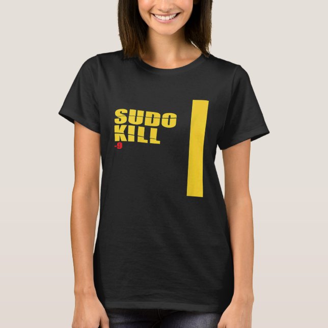 Camiseta Sudo Mata Devops Linux Ubuntu Centos Pid Computado (Frente)