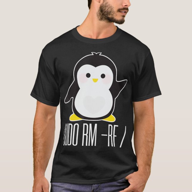 Camiseta sudo rm rf  Funny Linu sysadmin command  (Frente)