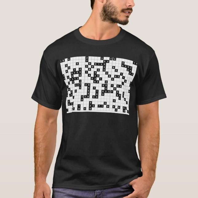 Camiseta sudoku branco preto (Frente)