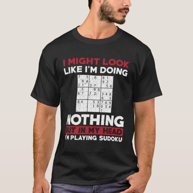 Camiseta Sudoku Dizendo Para Jogos De Quebra-cabeça (Frente)