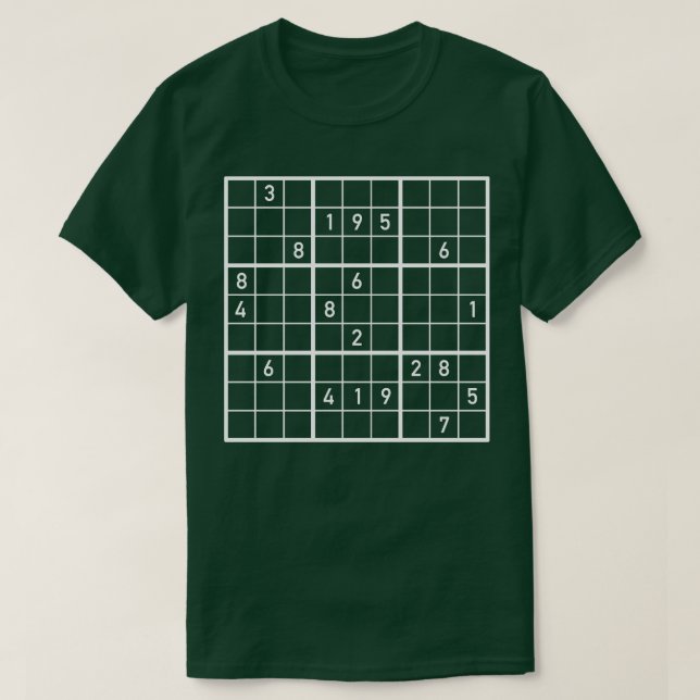 Camiseta Sudoku quebra-cabeça 6 (Frente do Design)
