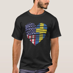 Camiseta Suecia Americana Grown Hearwn USA Patriot Heritage