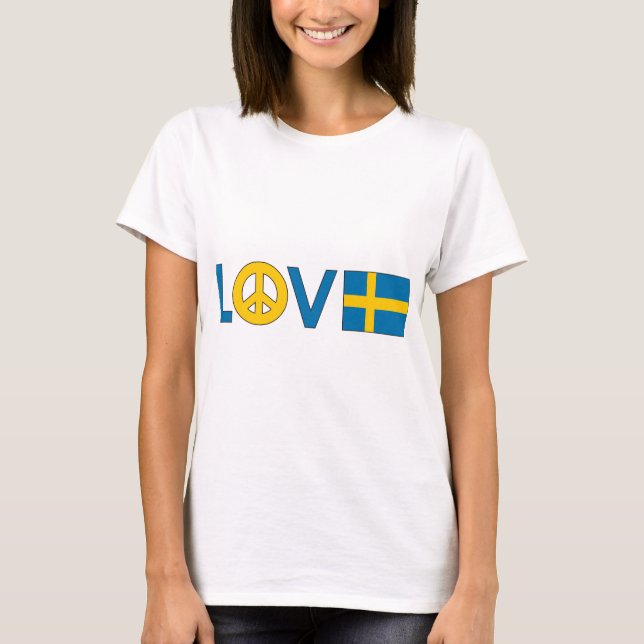 Camiseta Suecia da paz do amor (Frente)