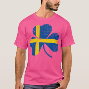 Camiseta Suecia de Dia de São Patrício de bandeira de Shamr