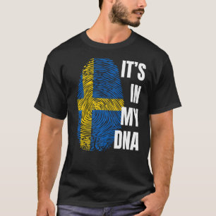 Camiseta Suecia de impressões digitais de Dna, Bandeira sue