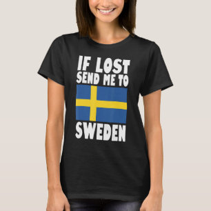 Camiseta Suecia de Sinalizador de Design Se perdido envie-m