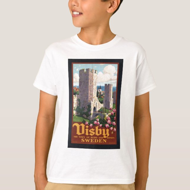 Camiseta Suecia de Visby - viagens vintage (Frente)