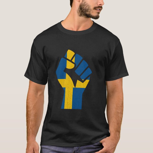 Camiseta Suecia DNA Molécula Árvore sueca Bandeira sueca Ra (Frente)