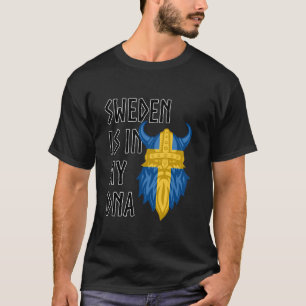 Camiseta Suecia DNA Suécia Flag Viking Gifts Escandinávia