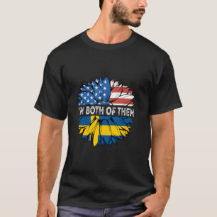 Camiseta Suécia Eu Sou Ambos Orgulho Sueco EUA Girassol