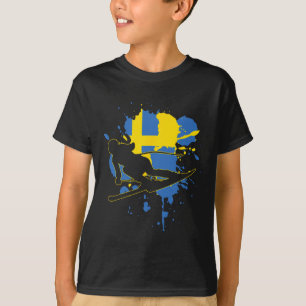Camiseta Suecia Flag Skier - Esqui alpino sueco