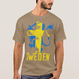 Camiseta Suecia Sueca de Bandeira de Armas