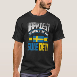 Camiseta Suécia Sueco Bandeira da Suécia Mais Feliz Quando