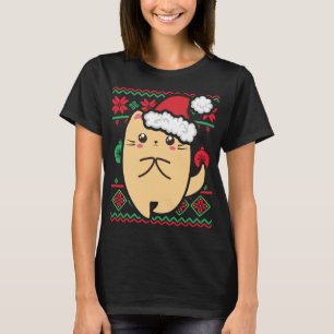 Camiseta Sueco Feio de Natal Fofo Kawaii Anime Chibi Tímido
