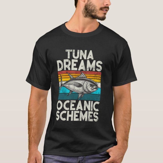 Camiseta Sueños de Atum Esquemas Oceânicos Pesca de Atum (Frente)