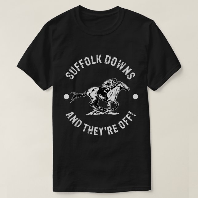 Camiseta Suffolk Downs Racetrack Horse Racing Fan Equestria (Frente do Design)