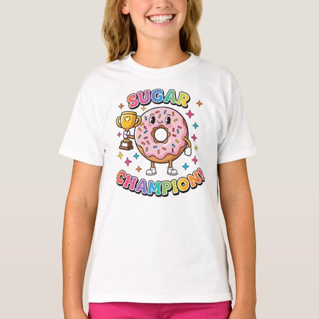 Camiseta Sugar Champion – Donut Trophy Tee (Frente)