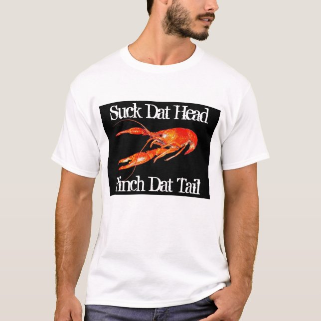 Camiseta sugar-dat-cabeça pinch-dat-tail-2 dos lagostins (Frente)