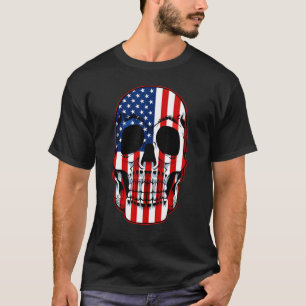 Camiseta Sugar Skull American Flag 4 Do Julho Patrimônio Le