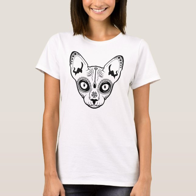 Camiseta Sugar Skull Boris o gato (Frente)