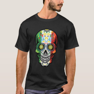 Camiseta Sugar Skull Cinco De Mayo Bandeira Mexicana