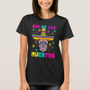 Camiseta Sugar Skull Dia de Los Muertos Dia Mexicano do