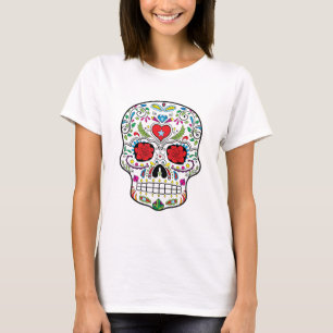 Camiseta Sugar Skull Dia Des Los Muertos Produtos Estiletad
