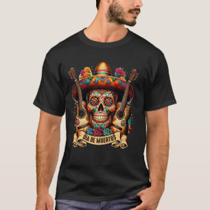 Camiseta Sugar Skull Sombrero Dia De Muertos Catrina Dia Do