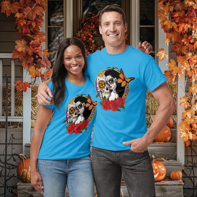 Camiseta Sugar Skulls Art Nouveau (Criador carregado)