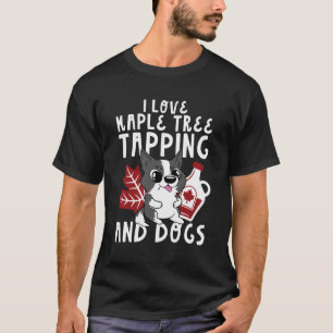 Camiseta Sugari Adoro Maple Tapping E Cachorros Engraçados