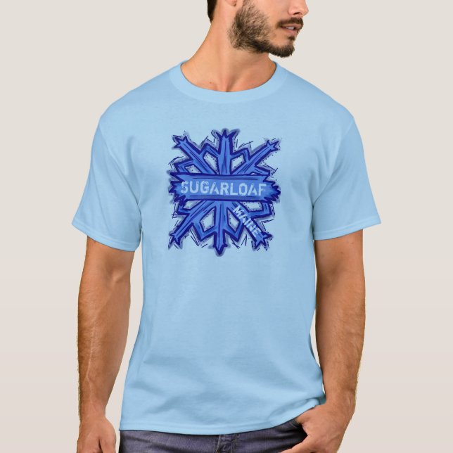 Camiseta Sugarloaf Maine cara floco de neve (Frente)