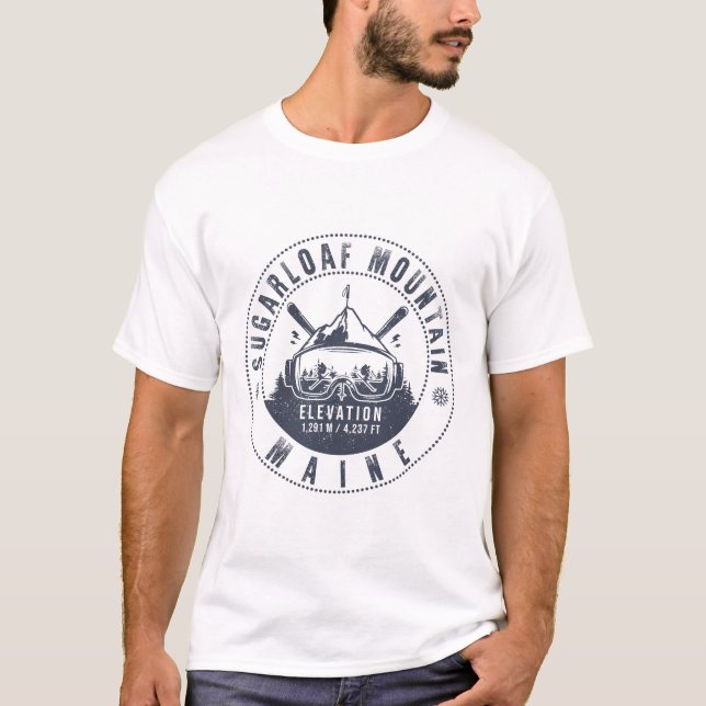 Camiseta Sugarloaf Mountain Maine Vintage Ski Souvenir (Frente)