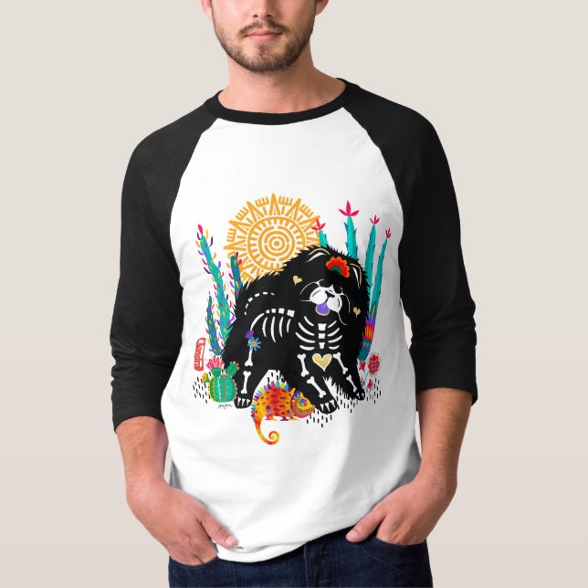 Camiseta SUGARSKULL NIRVANA Cão-da-índia halloween (Frente)