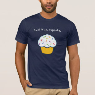Camiseta sugue-o acima do cupcake
