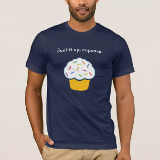 Camiseta sugue-o acima do cupcake